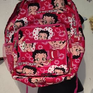 Betty Boop Hot Pink Kids Backpack with Cartoon Print